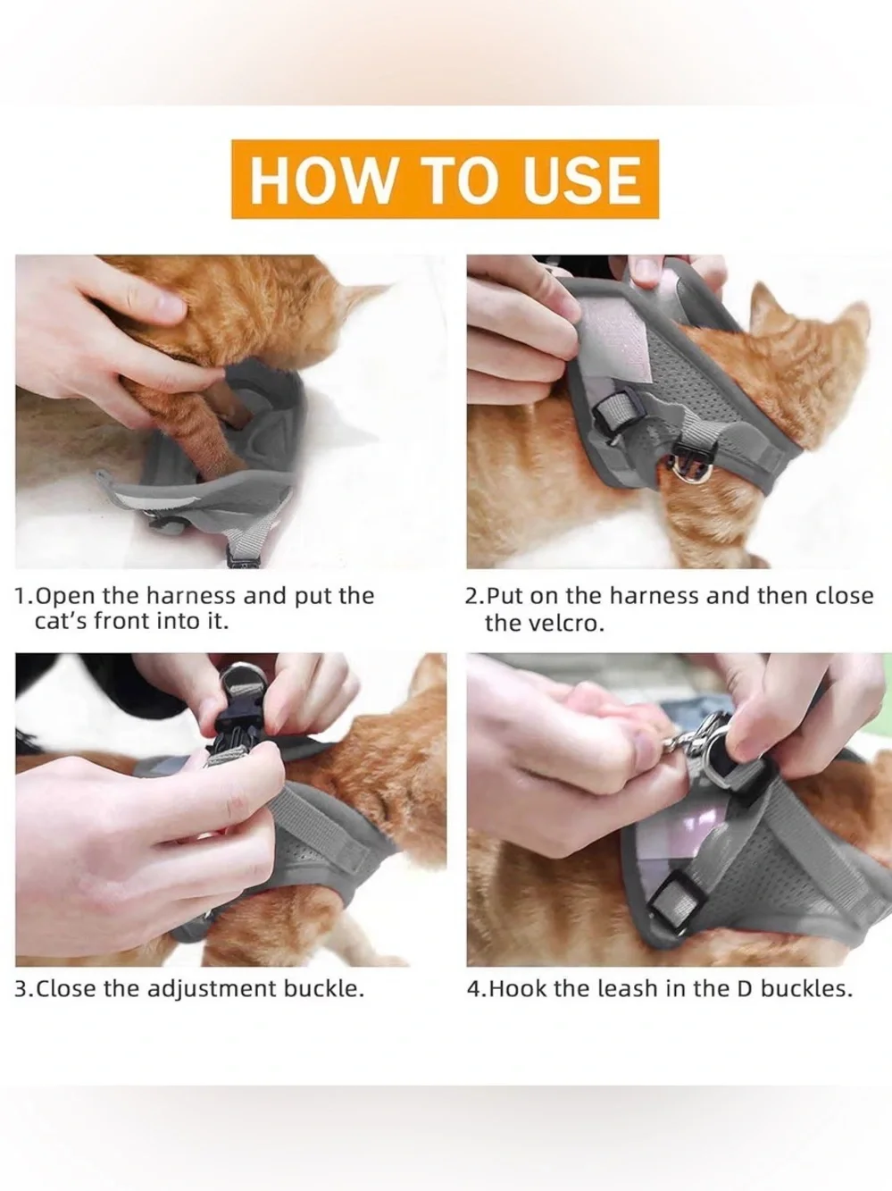 New Cat or Dog Vest Harness with Leash Size XS